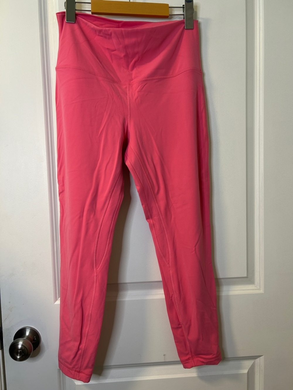 122. Bright Coral Pink High-Waist Active Leggings lined/thick